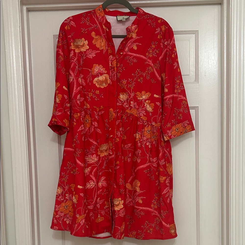 Tuckernuck Red Floral Midi Dress